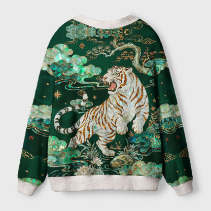 Tokyo-Tiger Mighty Tiger Rises Ugly Cardigan Sweater