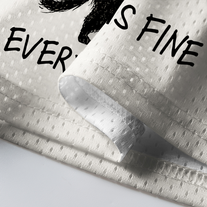 Tokyo-Tiger It's Fine I'm Fine Funny Mental Health Cat Mesh Jersey