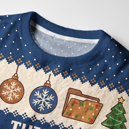 Tokyo-Tiger Funny Office Nerd Gingerbread Fuzzy Christmas Ugly Sweatshirt
