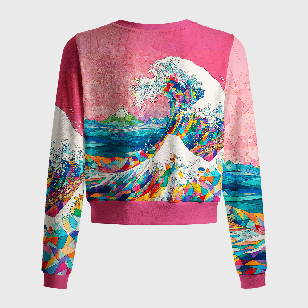Tokyo-Tiger Colorful Prismatic Wave Women's Lightweight Cardigan