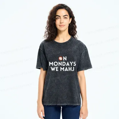 Tokyo-Tiger Fun Mahjong Washed T-Shirt