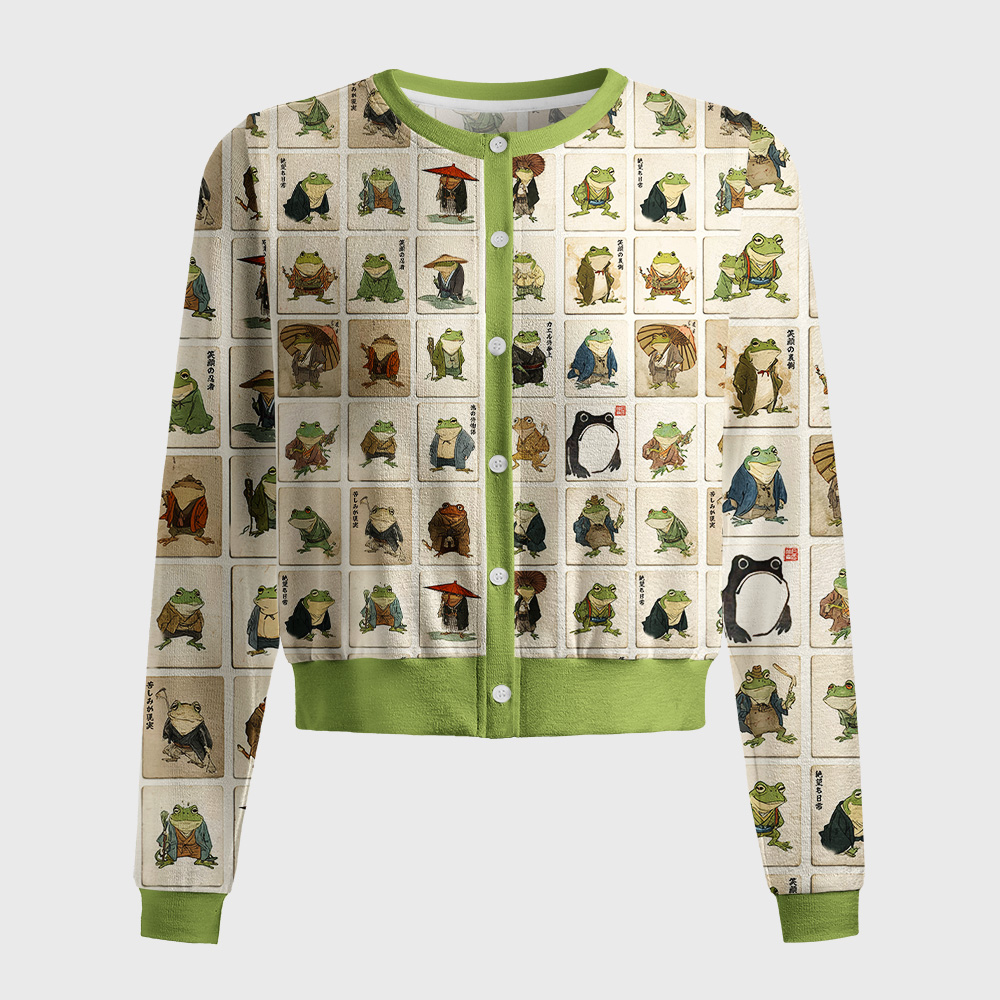 Tokyo-Tiger Frogs Of The Samurai Realm Women's Lightweight Cardigan