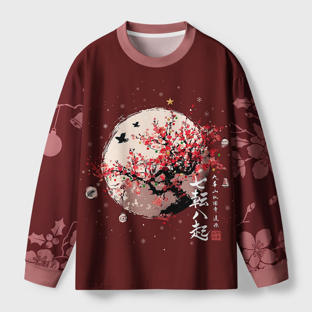 Tokyo-Tiger Winter Plum Resilience Eco-Friendly Long Sleeve T-Shirt