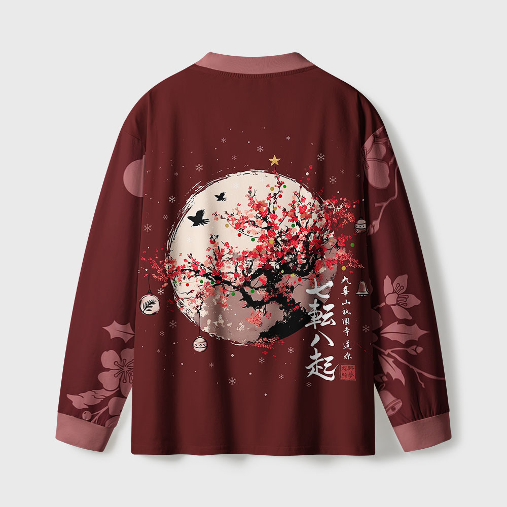 Tokyo-Tiger Winter Plum Resilience Eco-Friendly Long Sleeve T-Shirt