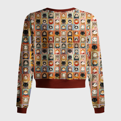 Tokyo-Tiger Kitty Quilt Women's Lightweight Cardigan
