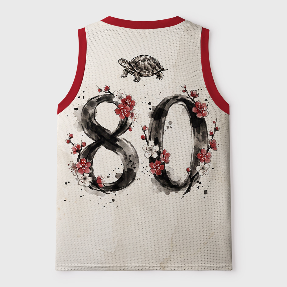 Tokyo-Tiger Vintage Ink Tortoise Plum Tree Art Mesh Tank Top