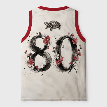 Tokyo-Tiger Vintage Ink Tortoise Plum Tree Art Mesh Tank Top