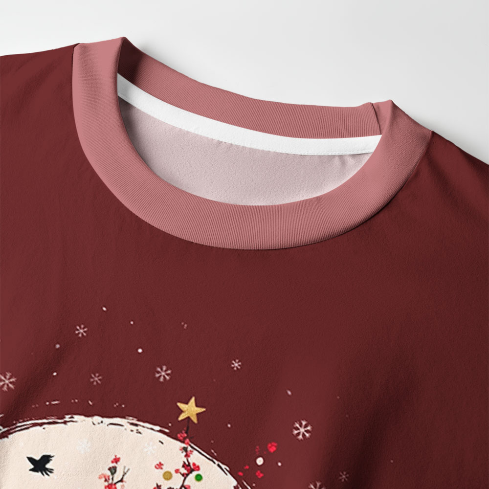 Tokyo-Tiger Winter Plum Resilience Eco-Friendly Long Sleeve T-Shirt