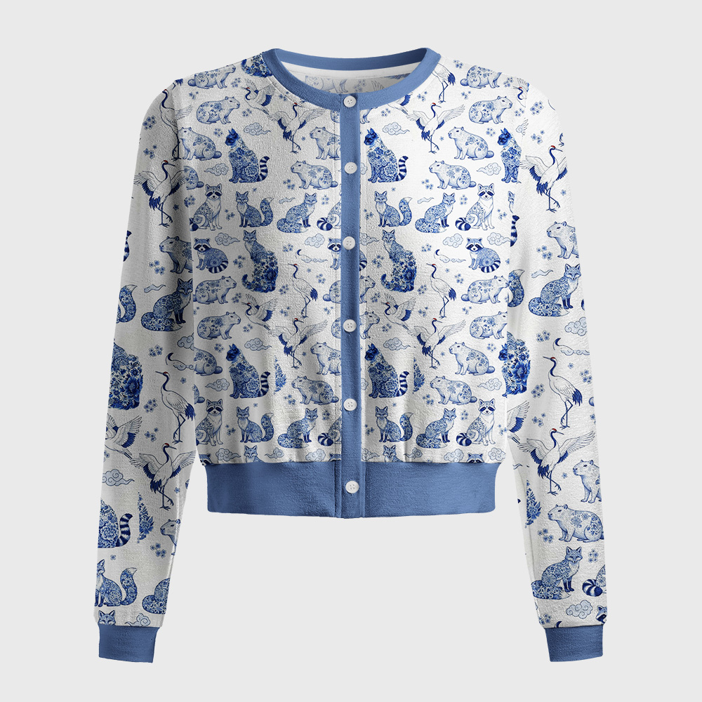 Tokyo-Tiger Floral Adorned Animals In Harmony Women's Lightweight Cardigan