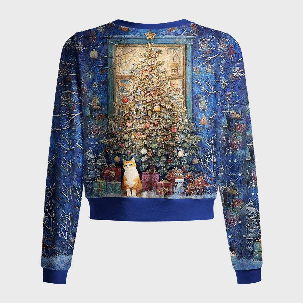 Tokyo-Tiger Meowy Christmas Wonderland Women's Lightweight Cardigan