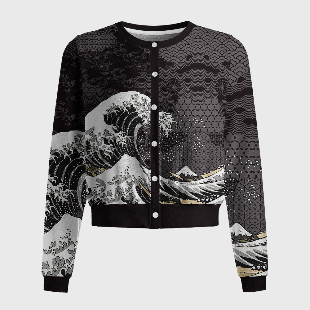 Tokyo-Tiger Great Wave Off Fuji Women's Lightweight Cardigan