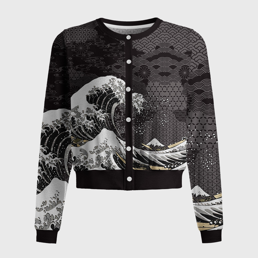 Tokyo-Tiger Great Wave Off Fuji Women's Lightweight Cardigan