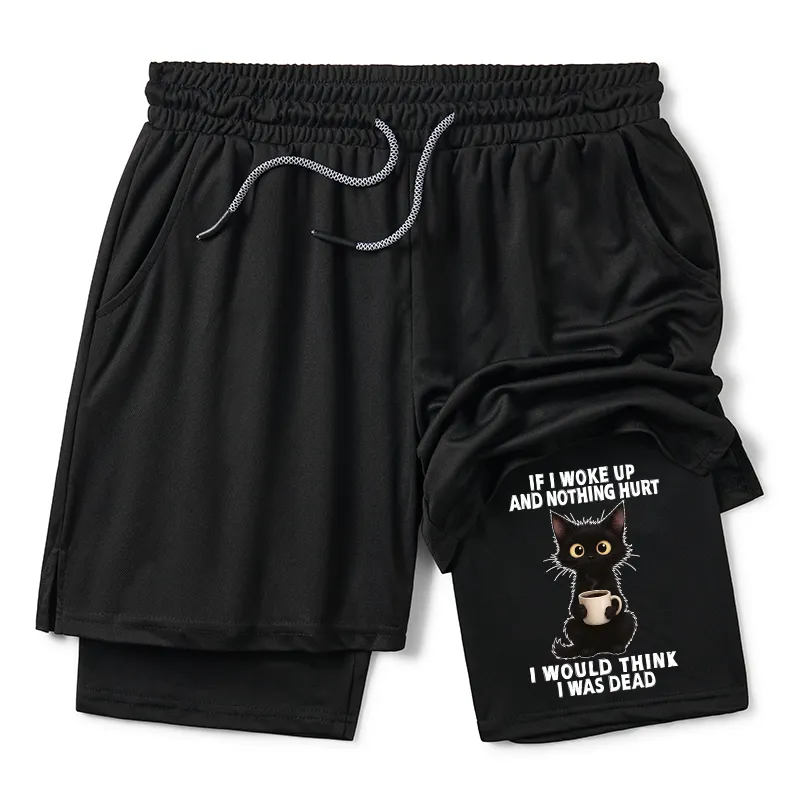 Tokyo-Tiger Funny Cute Black Cat And Coffee Meme Training Shorts Sale
