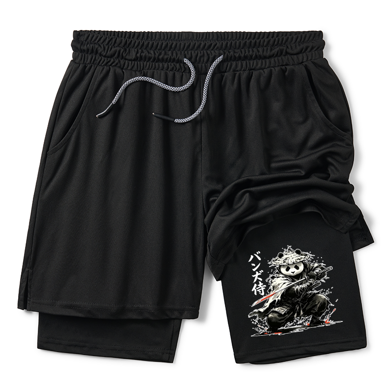 Tokyo-Tiger Panda Samurai Warrior Training Shorts