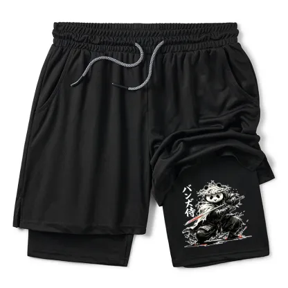 Tokyo-Tiger Panda Samurai Warrior Training Shorts