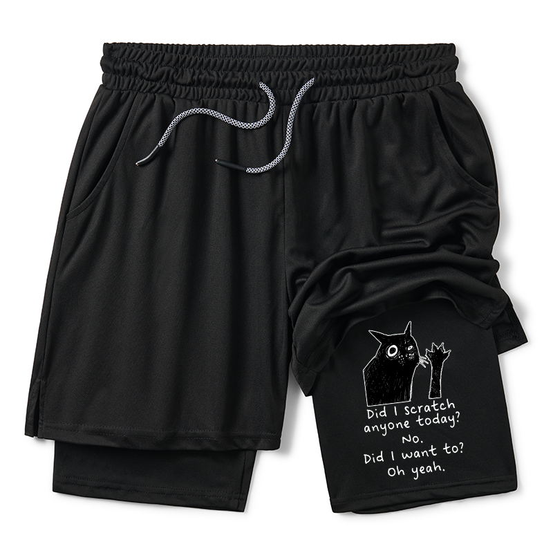 Tokyo-Tiger Black Cat Scratches People Training Shorts