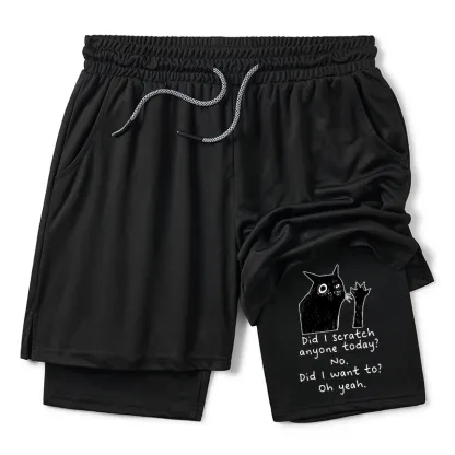 Tokyo-Tiger Black Cat Scratches People Training Shorts