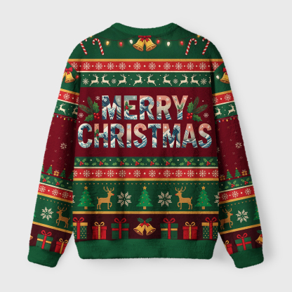 Tokyo-Tiger Hokkaido Xmas Japanese Art Fuzzy Christmas Ugly Sweatshirt