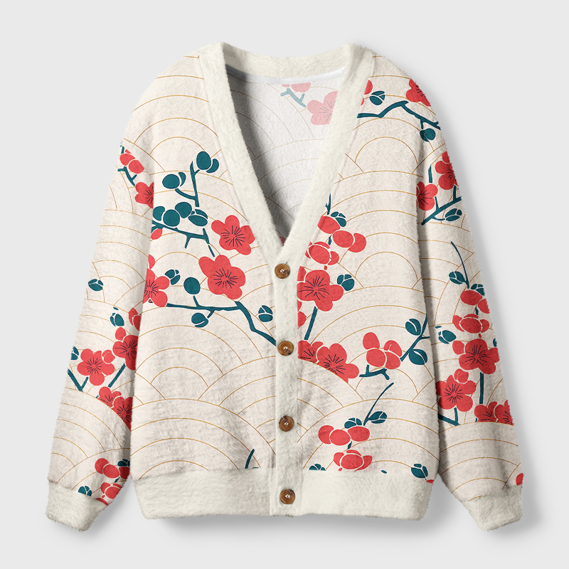 Tokyo-Tiger Blossom Wave Ugly Cardigan Sweater