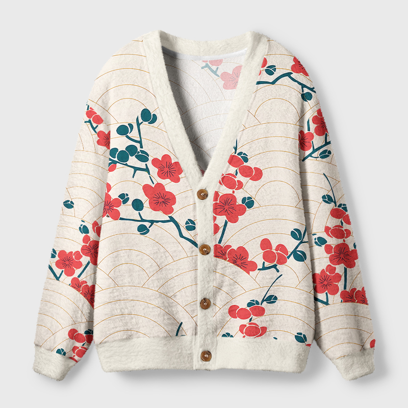 Tokyo-Tiger Blossom Wave Ugly Cardigan Sweater