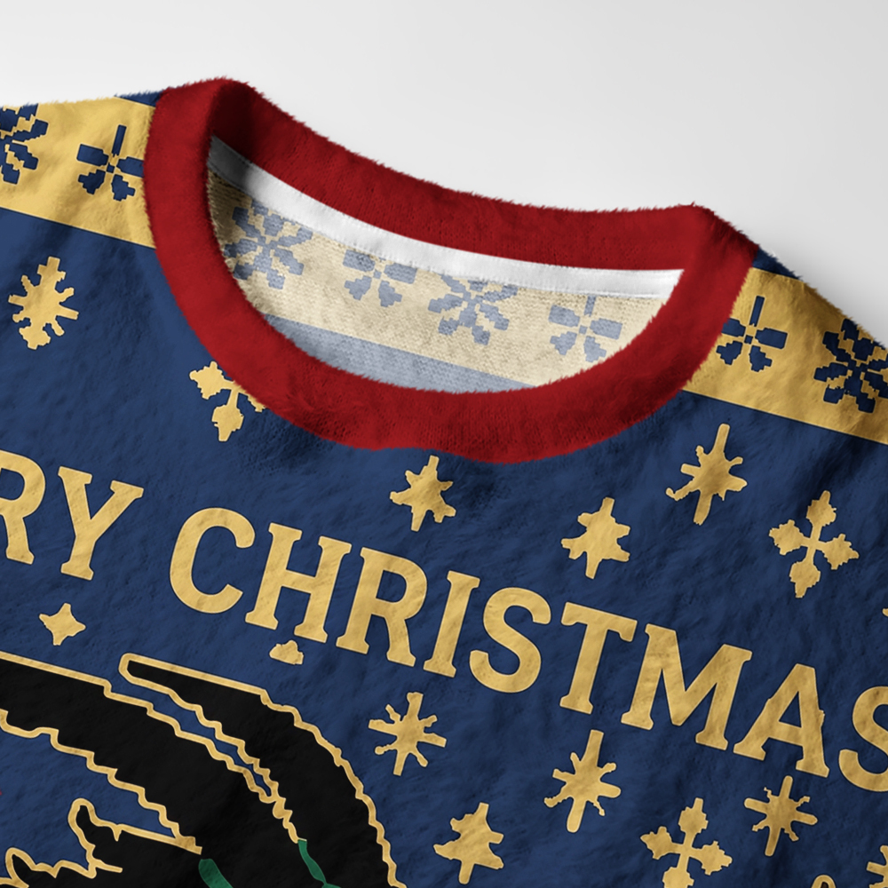 Tokyo-Tiger Dark Xmas Krampus Fuzzy Christmas Ugly Sweatshirt