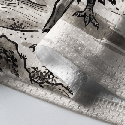 Tokyo-Tiger Japanese Ink Wash Crane Samurai Mesh Jersey