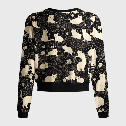 Tokyo-Tiger Mysterious Cat Women's Lightweight Cardigan