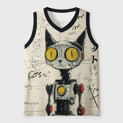 Tokyo-Tiger Robot Cat Mesh Tank Top