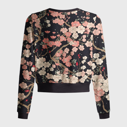 Tokyo-Tiger Blooming Sakura Women's Lightweight Cardigan
