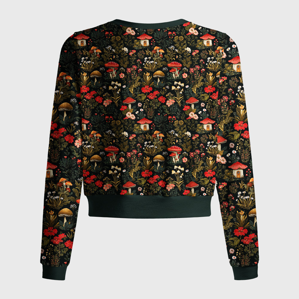 Tokyo-Tiger Enchanted Forest Mushroom Women's Lightweight Cardigan