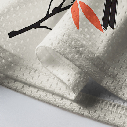 Tokyo-Tiger Oriental Bird Graphic Mesh Jersey