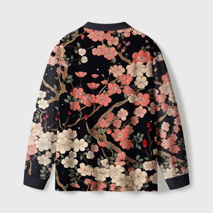 Tokyo-Tiger Blooming Sakura Eco-Friendly Long Sleeve T-Shirt