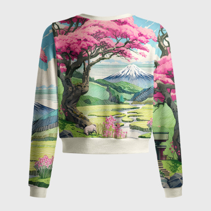 Tokyo-Tiger Mount Fuji In Spring Women's Lightweight Cardigan