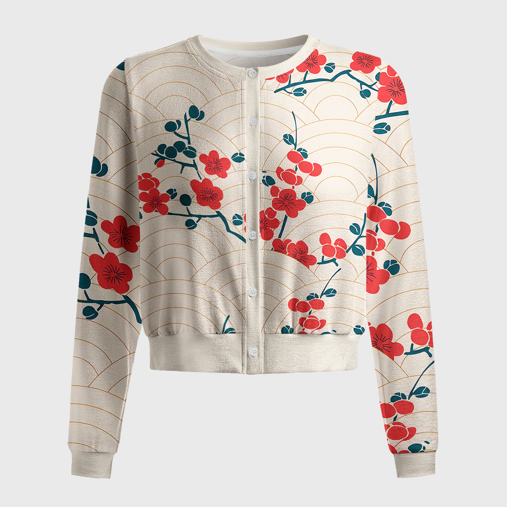 Tokyo-Tiger Blossom Wave Women's Lightweight Cardigan
