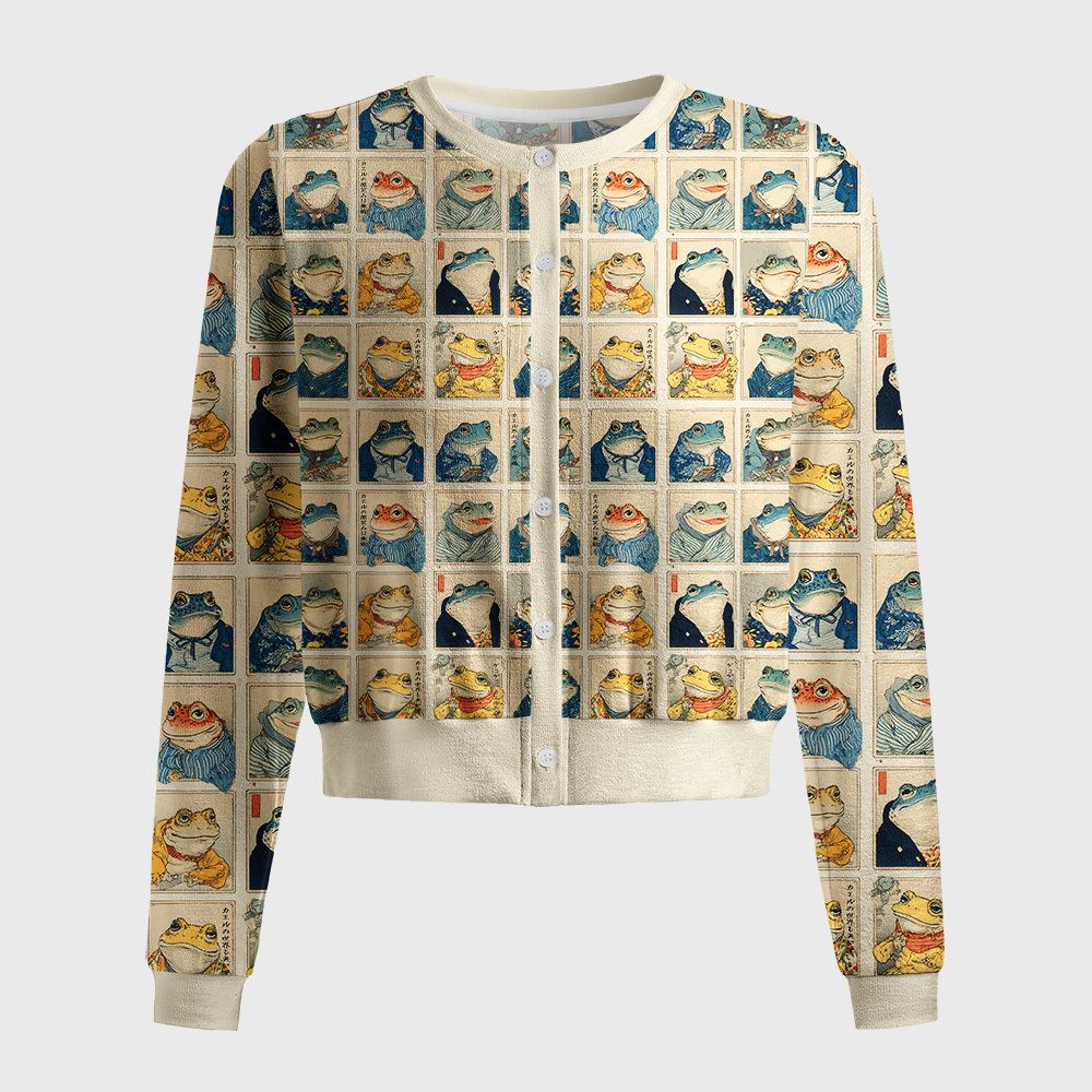 Tokyo-Tiger Many Frogs Are Watching You Women's Lightweight Cardigan
