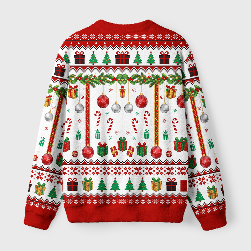 Tokyo-Tiger Christmas Cat Likes Fuzzy Christmas Ugly Sweatshirt