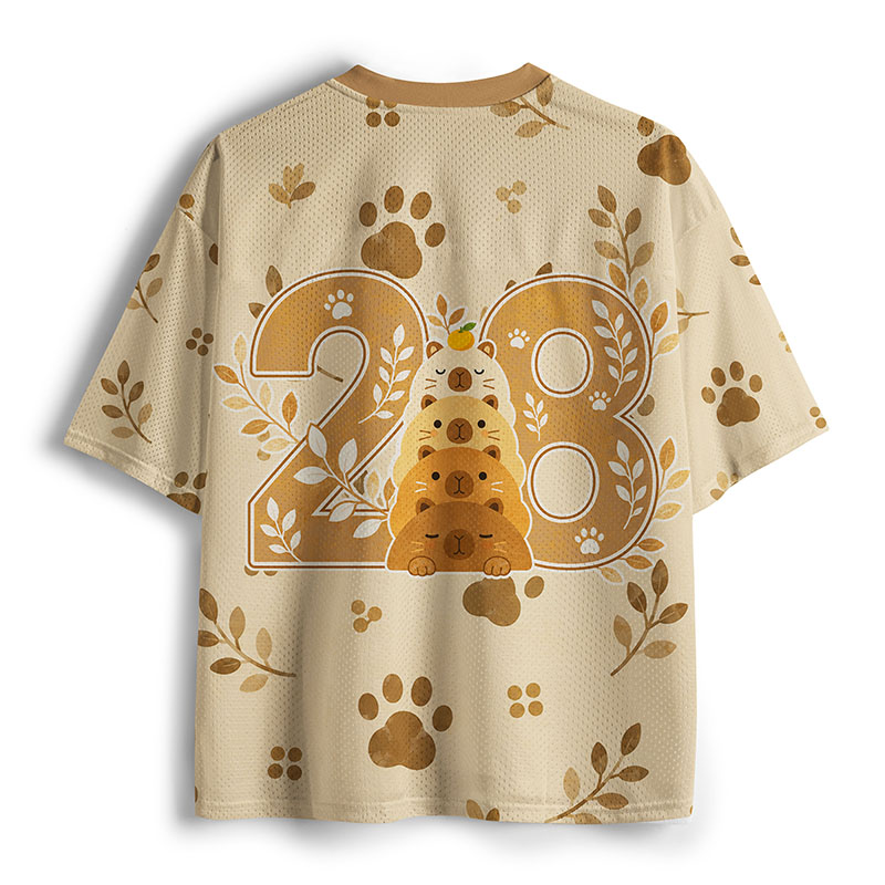 Tokyo-Tiger Capybaras Stacked Together Mesh Jersey