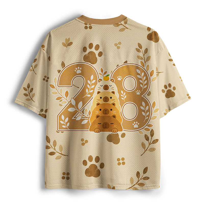 Tokyo-Tiger Capybaras Stacked Together Mesh Jersey