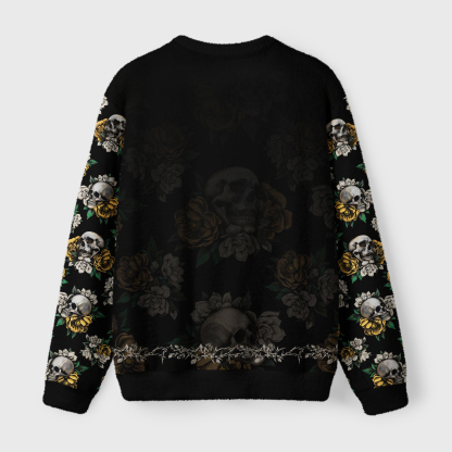 Tokyo-Tiger "I Bury Things" Dark Humor Gardening Crow Fuzzy Christmas Ugly Sweatshirt
