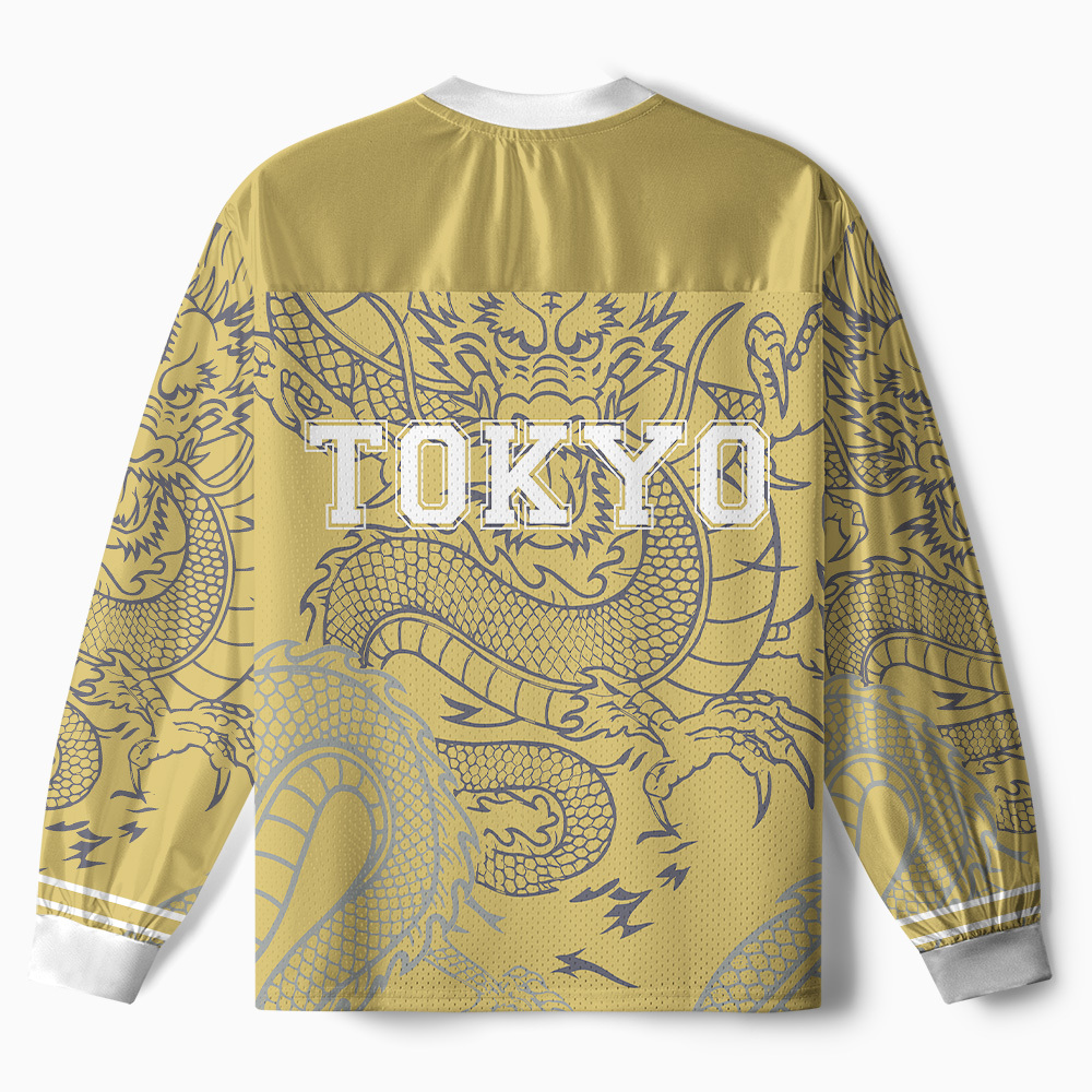 Tokyo-Tiger Japanese Rise Of The Dragon Paneled Long Sleeve Jersey