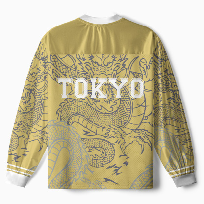 Tokyo-Tiger Japanese Rise Of The Dragon Paneled Long Sleeve Jersey