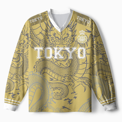 Tokyo-Tiger Japanese Rise Of The Dragon Paneled Long Sleeve Jersey