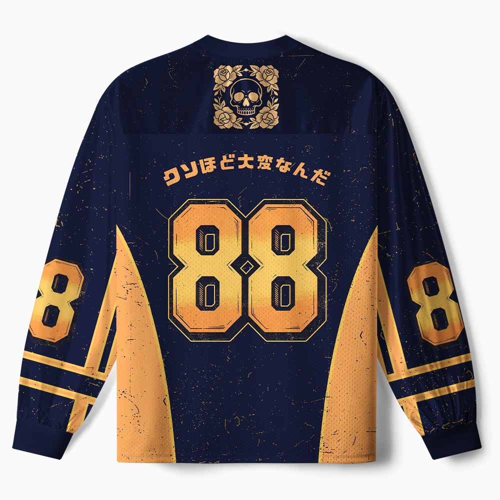 Tokyo-Tiger Shining Funny Skeleton Paneled Long Sleeve Jersey