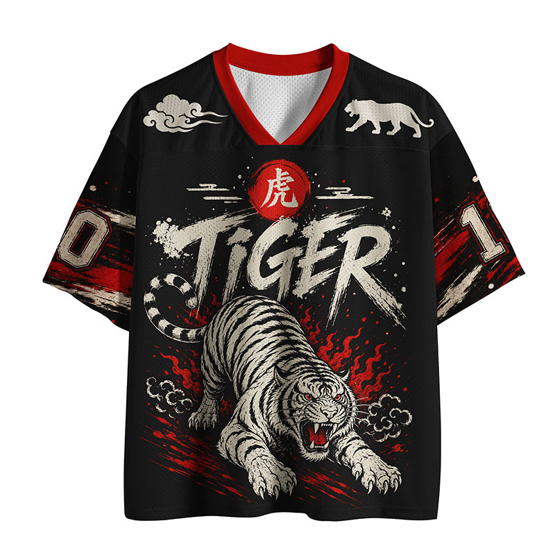 Tokyo-Tiger Fierce White Tiger Mesh Jersey Sale