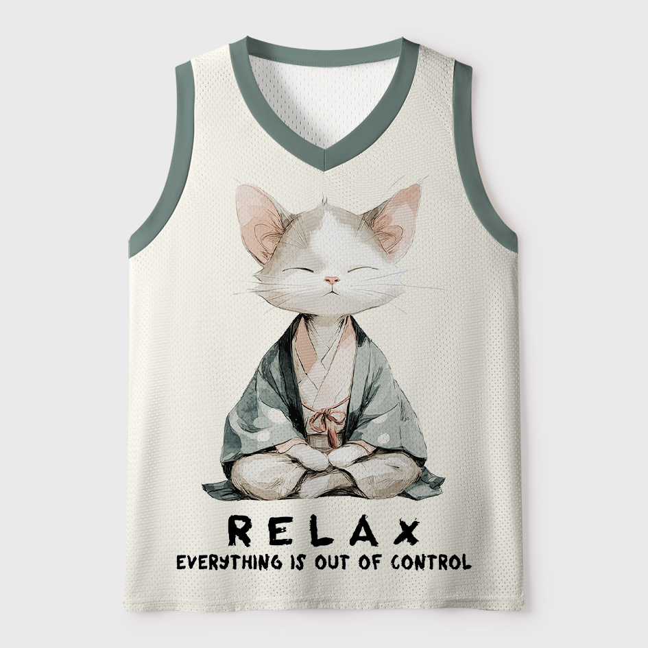 Tokyo-Tiger Zen Meditating Cat Mesh Tank Top