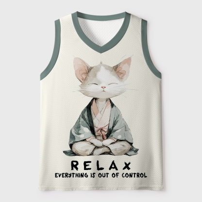 Tokyo-Tiger Zen Meditating Cat Mesh Tank Top