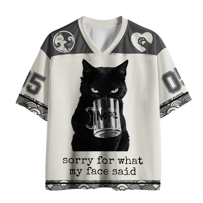 Tokyo-Tiger Funny Sassy Cat Mesh Jersey