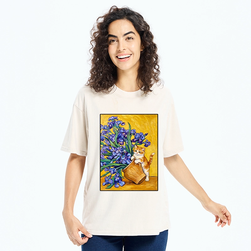 Tokyo-Tiger Iris Cat Classic Washed T-Shirt