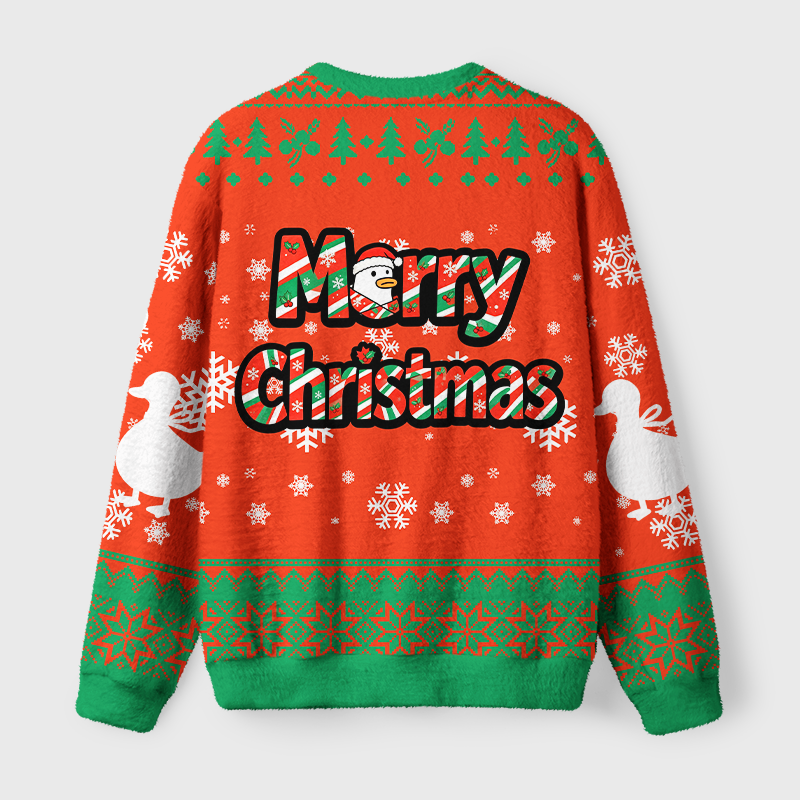 Tokyo-Tiger Christmas Duck-Tape Fuzzy Christmas Ugly Sweatshirt