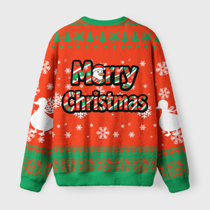 Tokyo-Tiger Christmas Duck-Tape Fuzzy Christmas Ugly Sweatshirt